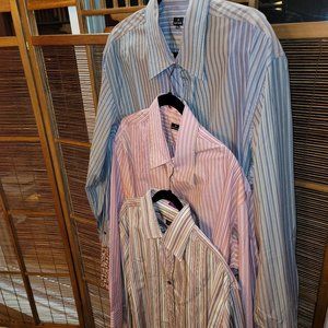 3 Paul Smith Italy PS shirts XL stone, pink, sand stripes
